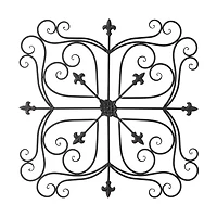 Glitzhome 23.5" Iron Floral Garden Wall Sign