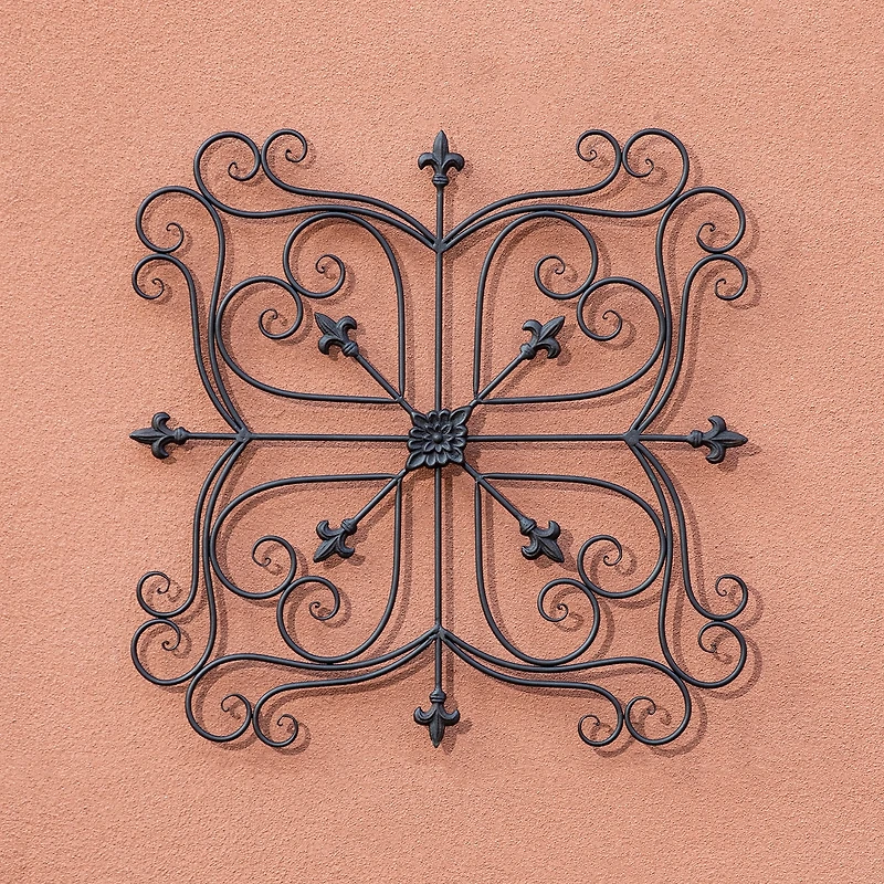 Glitzhome 23.5" Iron Floral Garden Wall Sign