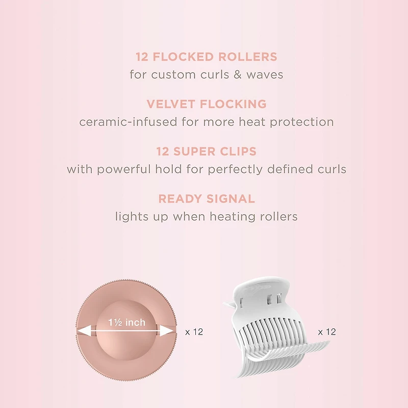 Conair 12pc Xl Flocked Hot Rollers