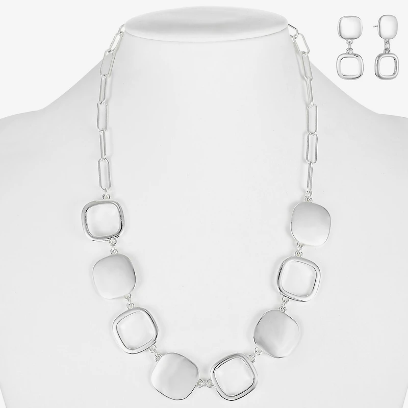 Liz Claiborne Collar Necklace And Drop Earring Womens Hypoallergenic 2-pc. Jewelry Set