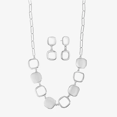 Liz Claiborne Collar Necklace And Drop Earring Womens Hypoallergenic 2-pc. Jewelry Set