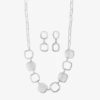Liz Claiborne Collar Necklace And Drop Earring Womens Hypoallergenic 2-pc. Jewelry Set