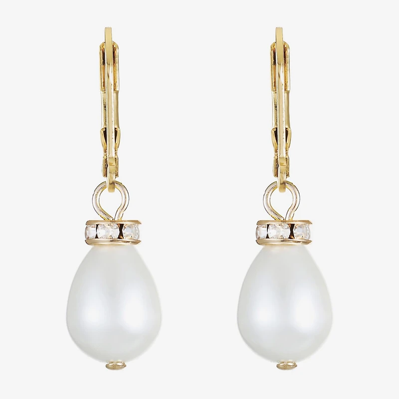 Monet Jewelry Womens Simulated Pearl Drop Earrings