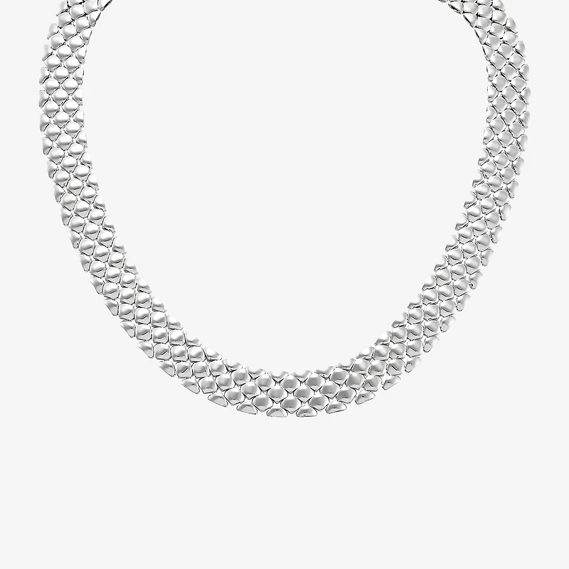 Limited Quantities! Womens Sterling Silver 18 Inch Stampato Chain Necklace