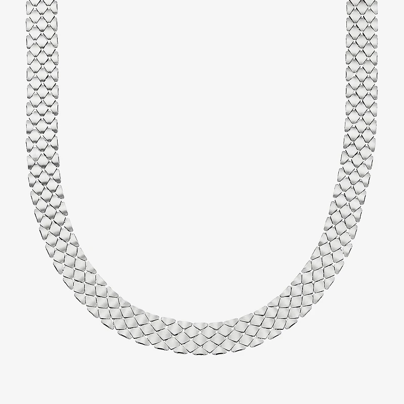 Limited Quantities! Womens Sterling Silver 18 Inch Stampato Chain Necklace