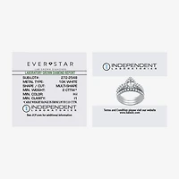 (H-I / I1) Womens 2 CT. T.W. Lab Grown White Diamond 10K Gold Pear Side Stone Halo Bridal Set
