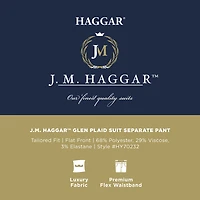 Haggar JMH Tailored Glen Plaid Mens Stretch Fabric Modern Fit Flat Front Suit Pant