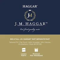 Haggar JMH Tailored Mens Big and Tall Stretch Fabric Modern Fit Flat Front Suit Pant