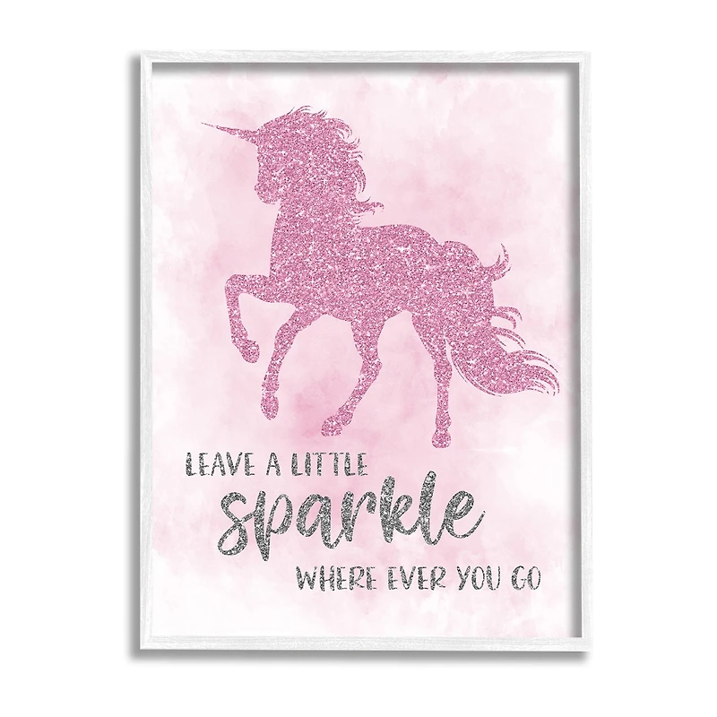 Stupell Industries Leave A Little Sparkle Unicorn Framed Print