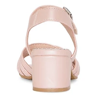 Christie & Jill Grace Little Big Kid Girls Round Open Toe Block Heel Pumps