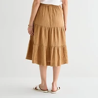St. John's Bay Womens Tall Midi A-Line Skirt