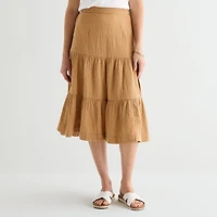 St. John's Bay Womens Tall Midi A-Line Skirt