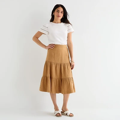 St. John's Bay Womens Tall Midi A-Line Skirt