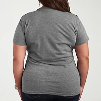 Tdwp Fashion Sketchbook Womens Plus Crew Neck Short Sleeve T-Shirt