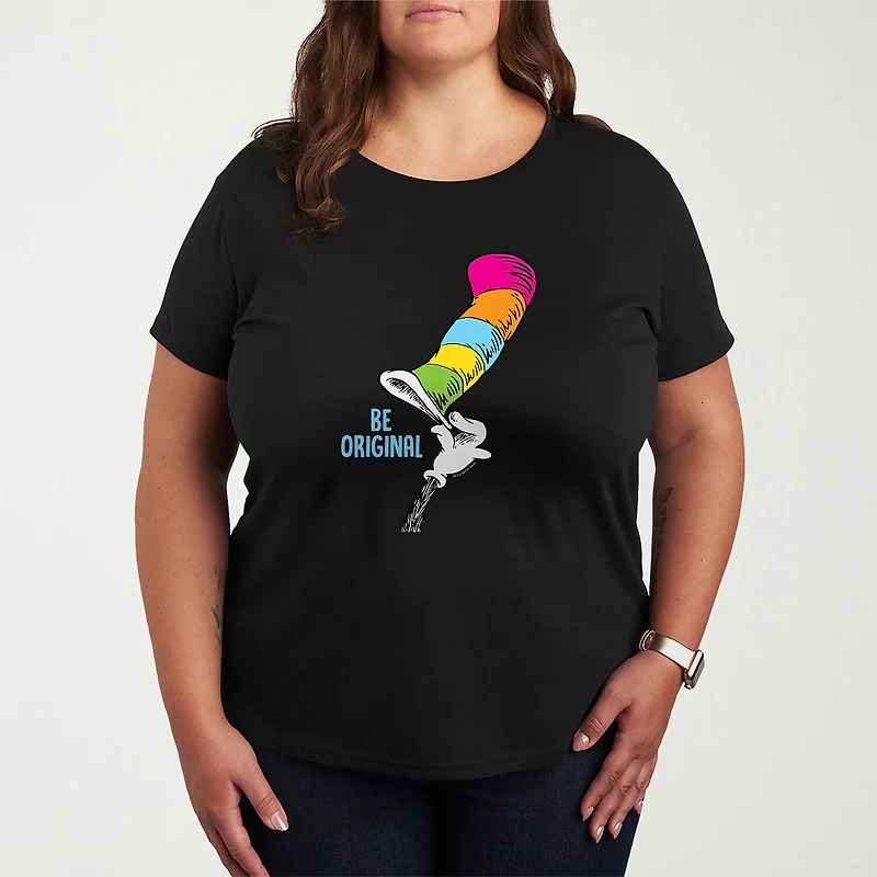 Be Original Womens Plus Crew Neck Short Sleeve Dr. Seuss T-Shirt