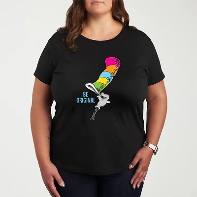 Be Original Womens Plus Crew Neck Short Sleeve Dr. Seuss T-Shirt