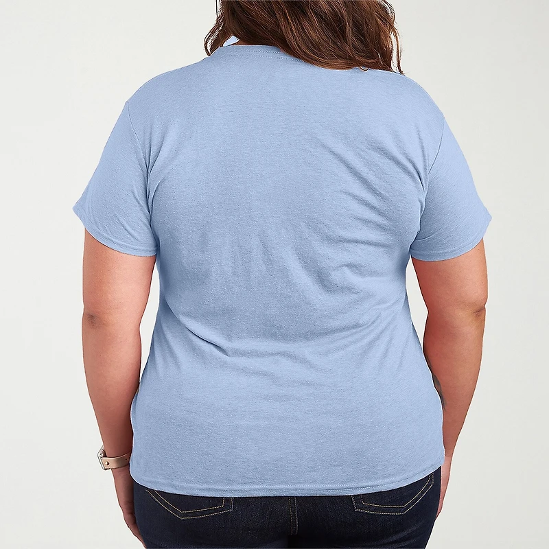 Stay Mindful Womens Plus Crew Neck Short Sleeve Peanuts T-Shirt