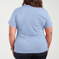 Stay Mindful Womens Plus Crew Neck Short Sleeve Peanuts T-Shirt