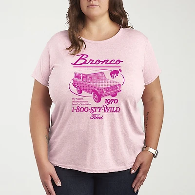 1970 Bronco Ad Womens Plus Crew Neck Short Sleeve T-Shirt
