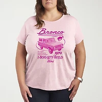 1970 Bronco Ad Womens Plus Crew Neck Short Sleeve T-Shirt