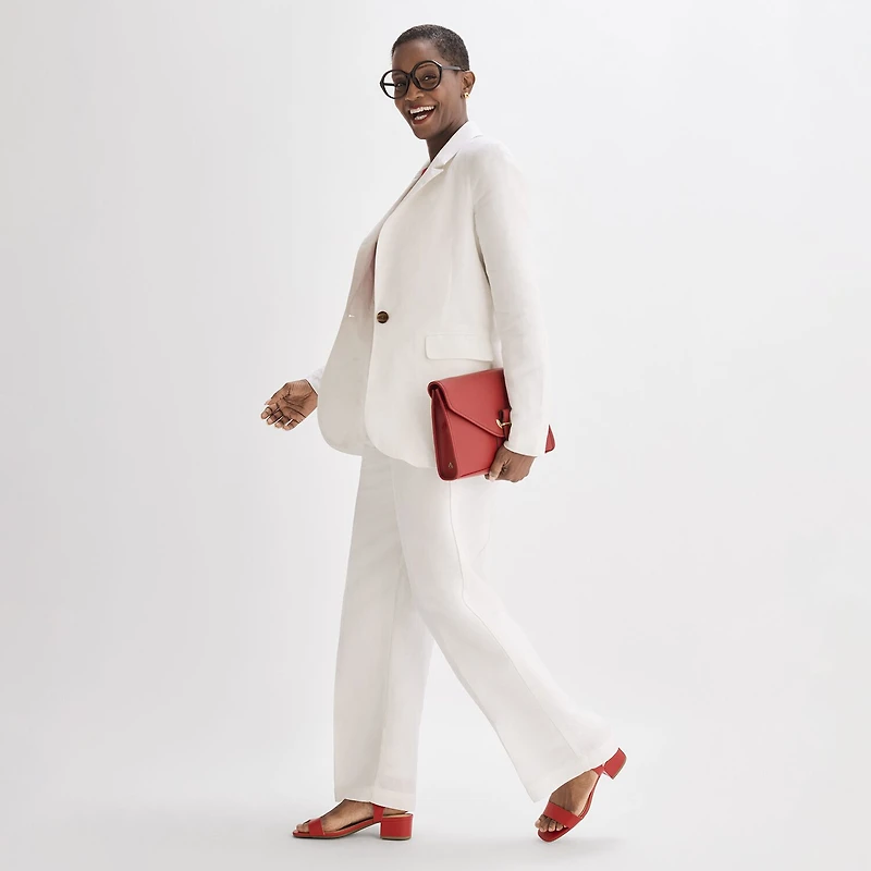 Liz Claiborne Linen Womens Classic Fit Blazer