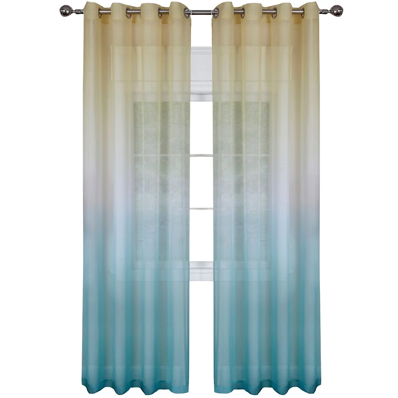 Rainbow Grommet Top Sheer Single Curtain Panel