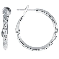 Silver Reflections Womens 26mm Hoop Earrings