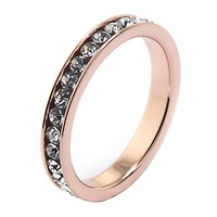 Sparkle Allure Womens 3MM Crystal 24K Rose Gold Over Brass Band