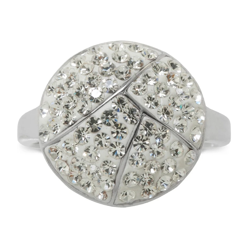 Sparkle Allure Pure Silver Over Brass Crystal Cocktail Ring