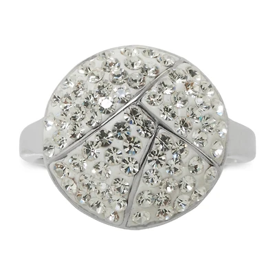 Sparkle Allure Pure Silver Over Brass Crystal Cocktail Ring