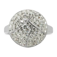 Sparkle Allure Pure Silver Over Brass Crystal Cocktail Ring