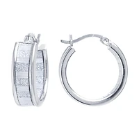 Silver Reflections Womens 20mm Hoop Earrings