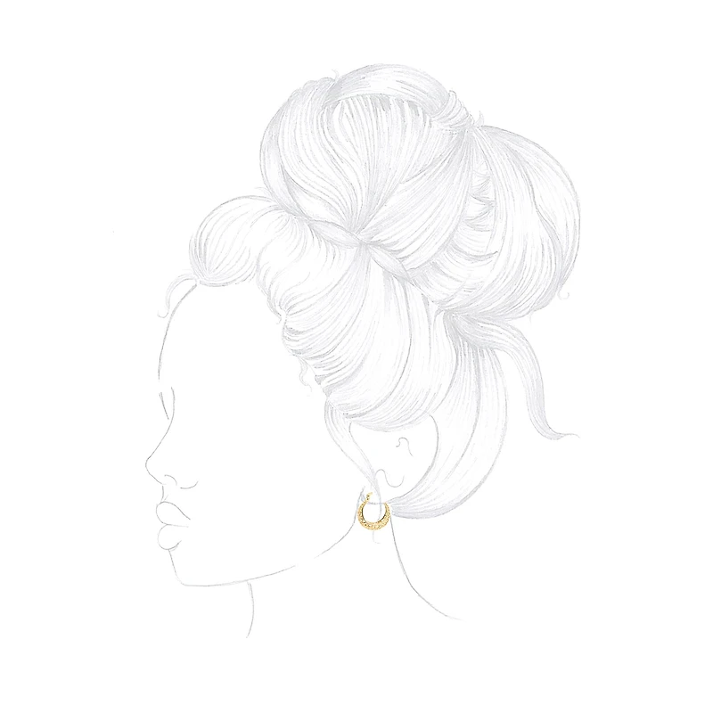 Silver Reflections 24K Gold Over Brass Hoop Earrings