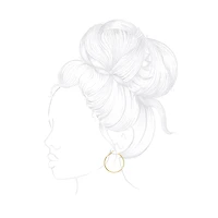 Silver Reflections Womens 24K Gold Over Brass 40mm Hoop Earrings