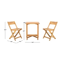 Safavieh Gallo Patio Collection 3-pc. Bistro Set Folding