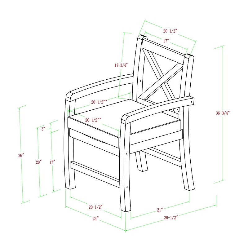 Catania Collection Patio Dining Chair-Set of 2