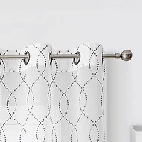 Regal Home Starbust Grommet Top Energy Saving Embroidered Sheer Set of 2 Curtain Panel