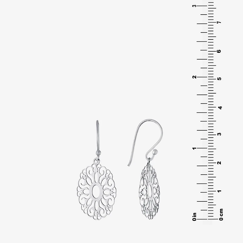 Silver Treasures Womens Sterling Silver Drop Earrings