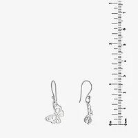 Silver Treasures Womens Sterling Silver Butterfly Drop Earrings
