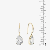 Sparkle Allure Womens Cubic Zirconia 14K Gold Over Brass Oval Drop Earrings