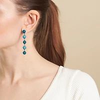 Sparkle Allure Womens Blue Crystal Pure Silver Over Brass Ball Drop Earrings