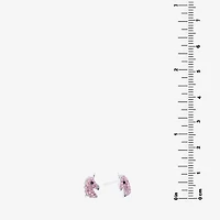 Silver Treasures Unicorn Pink Crystal Sterling Silver 10mm Stud Earrings