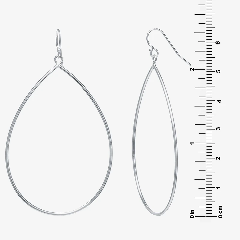 Silver Reflections Womens Pure Silver Over Brass Pear Drop Earrings