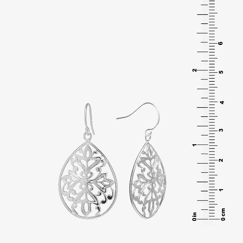 Silver Reflections Pure Silver Over Brass Pear Drop Earrings