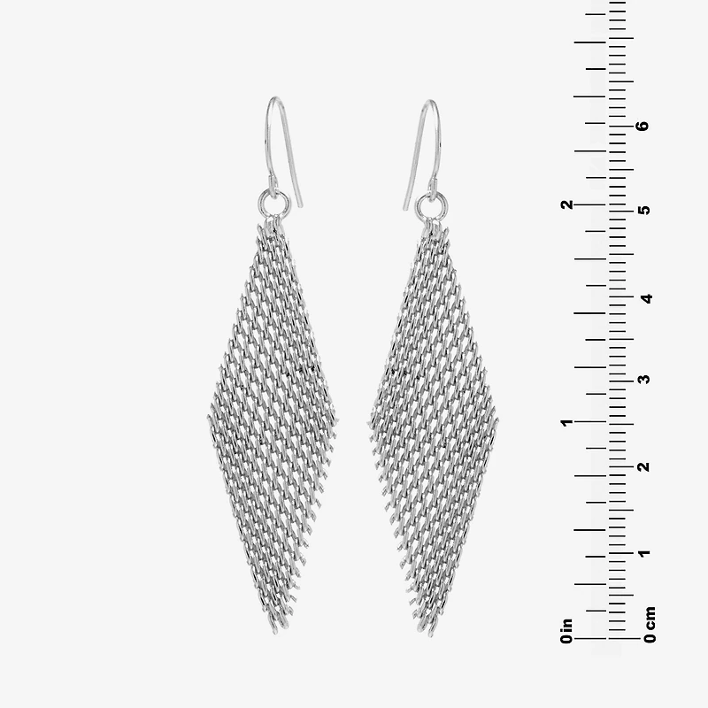 Silver Reflections Womens Pure Silver Over Brass Drop Earrings