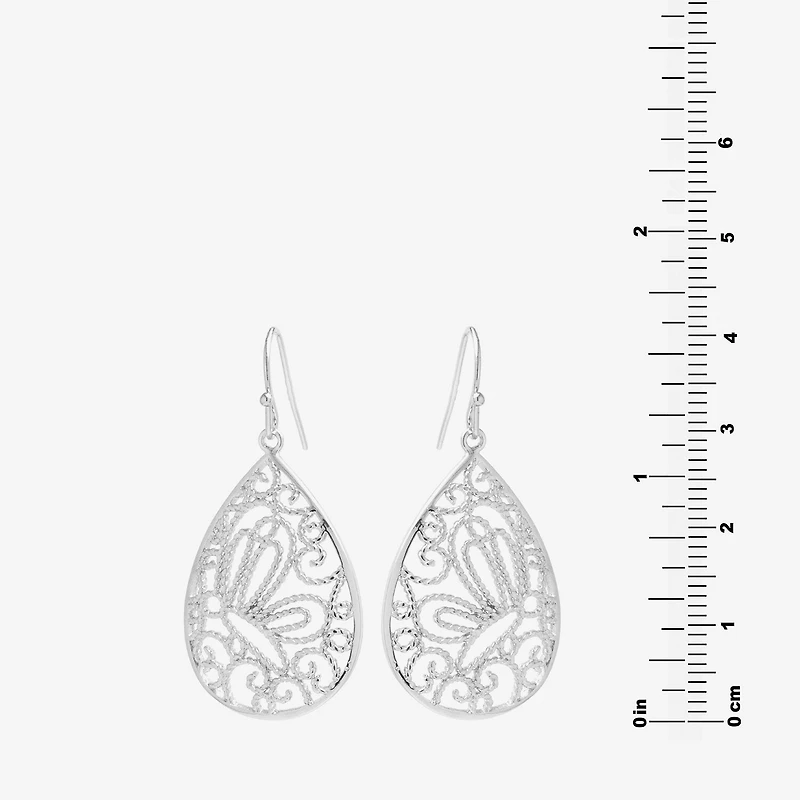 Silver Reflections Pure Silver Over Brass Pear Drop Earrings