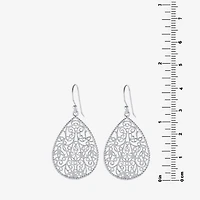 Silver Reflections Womens Pure Silver Over Brass Drop Earrings
