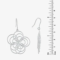 Silver Reflections Womens Pure Silver Over Brass Flower Drop Earrings