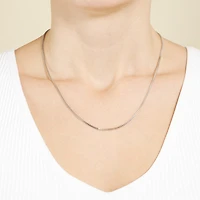 Silver Reflections Pure Over Brass Box Chain Necklace