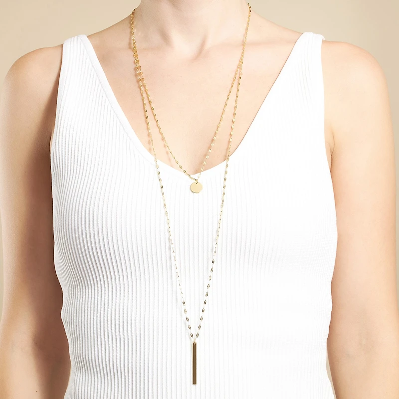Silver Treasures Womens 14K Gold Over Silver 36 Inch Strand Necklace